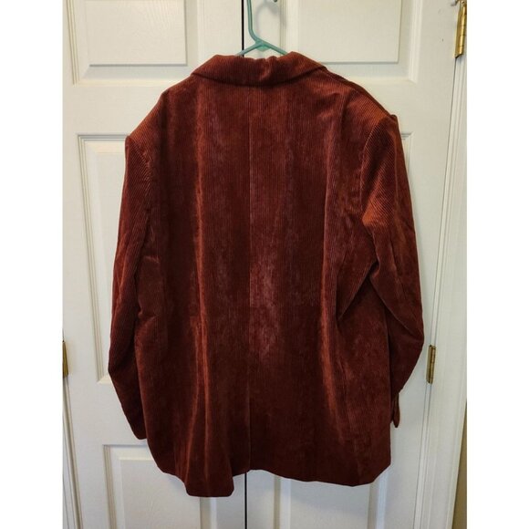 New Men Abbott Elementary Rust Big & Tall Corduroy Blazer Jacket Size 3XLT - Picture 2 of 4